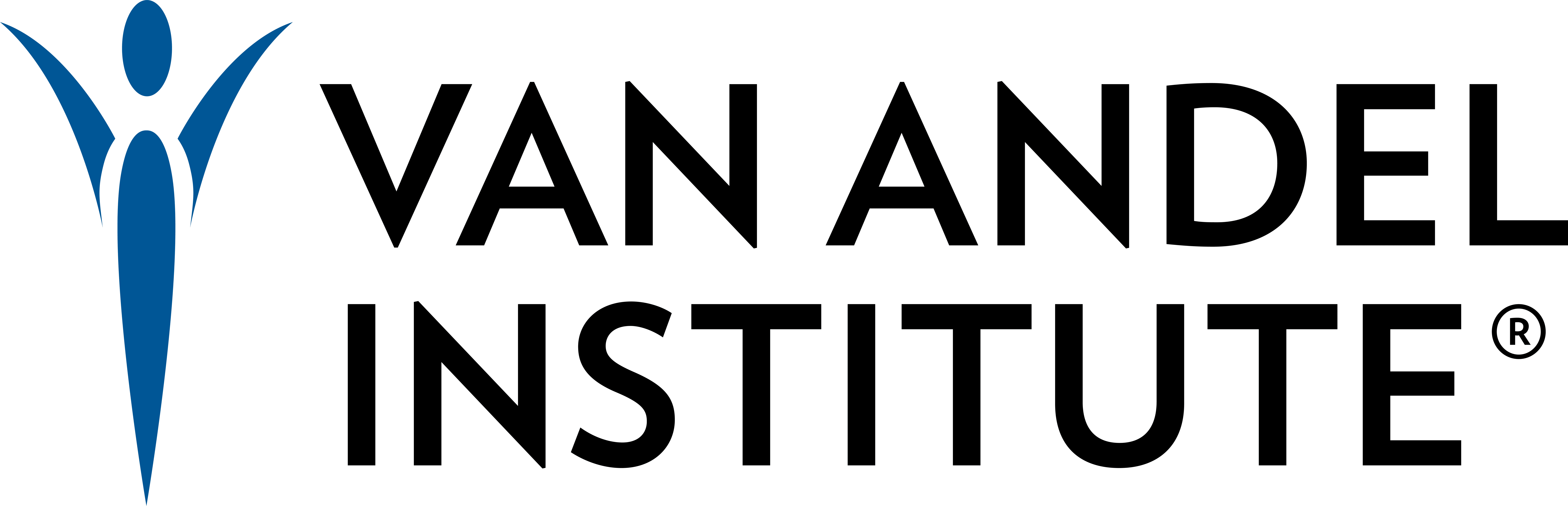Van Andel Institute logo with blue figure