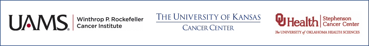 Three university cancer center logos