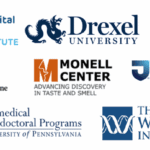 Logos of Philadelphia medical and research institutions.